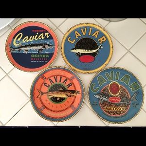 New Rare CAVIAR small plates 6.5” set of four